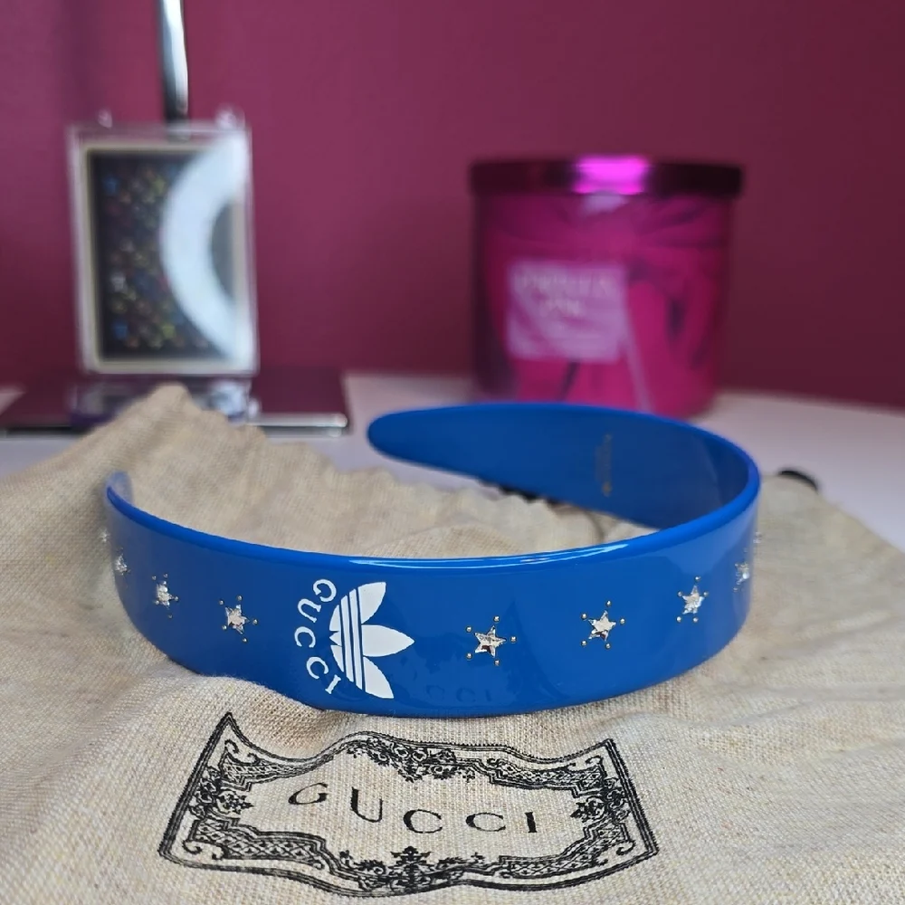 NWOT Gucci & Adidas Collab Crystal Monogram Headband! - Picture 2 of 12